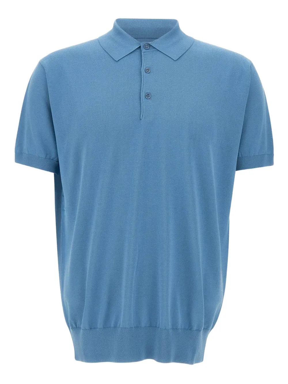 Kangra ribbed-edge short-sleeve polo shirt | Blue | Image 1