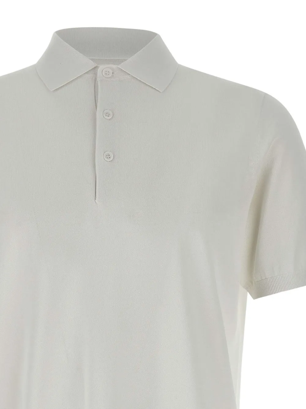 Kangra Poloshirt met korte mouwen en geribbelde afwerking Wit