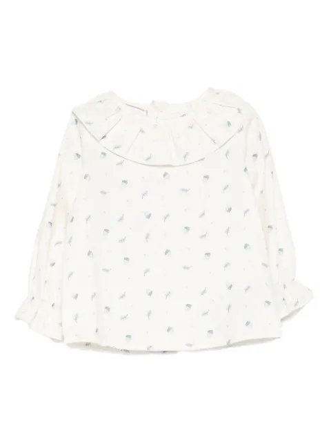 Paz Rodriguez frill-neck acorn-print top