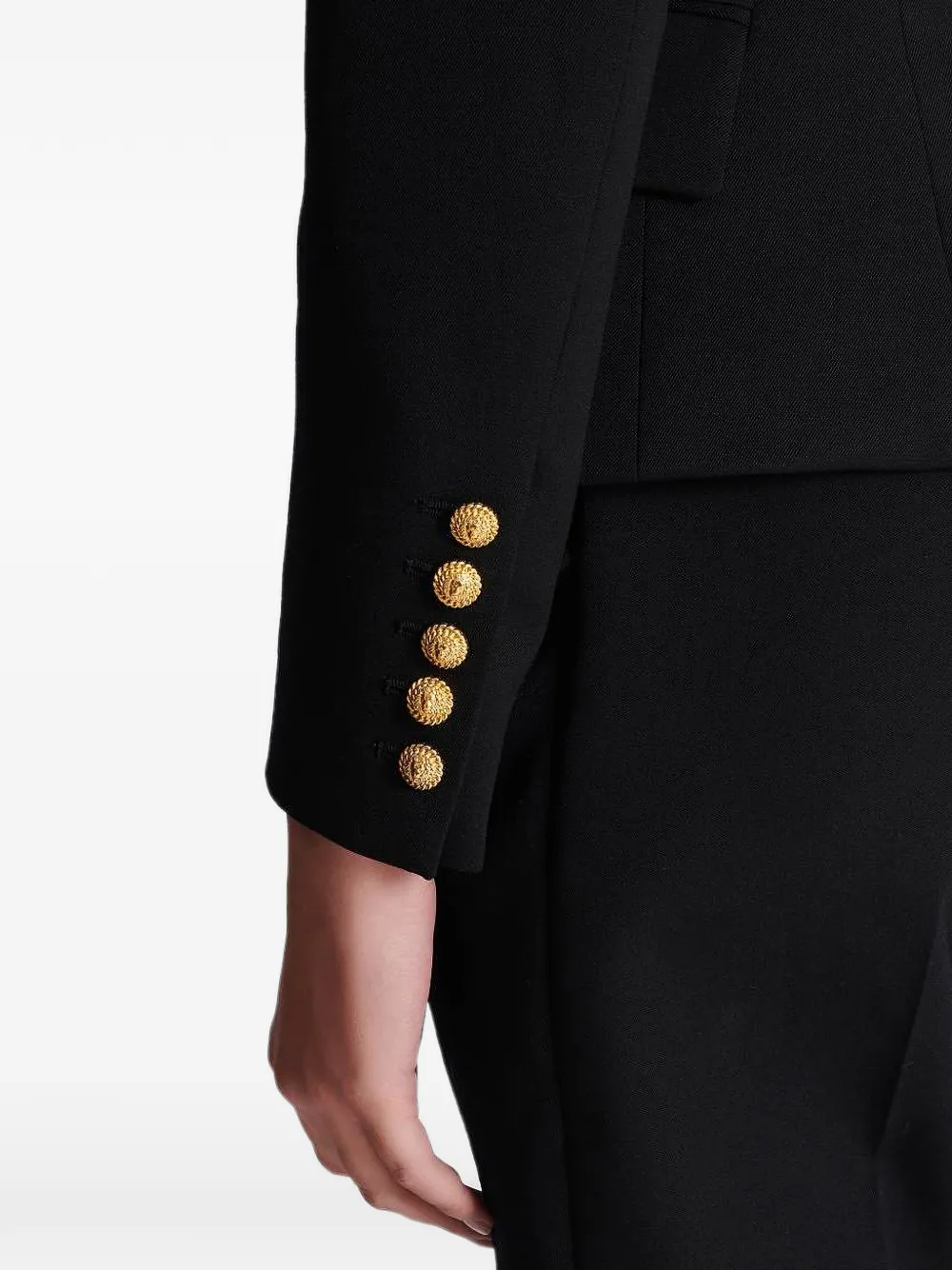 Balmain Wollen blazer met dubbele rij knopen Zwart