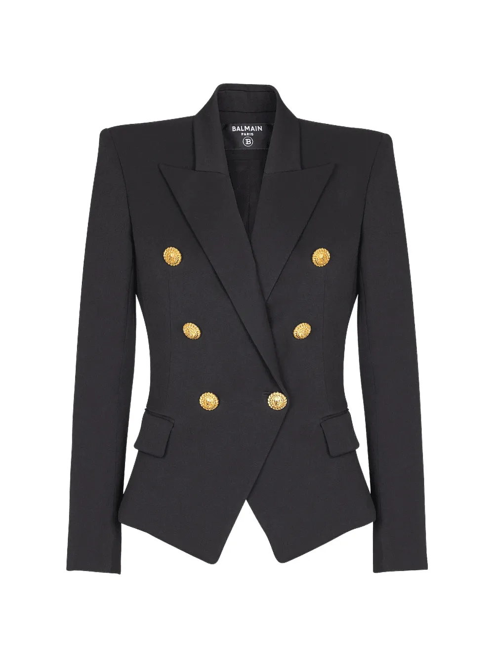 Balmain Completo doppiopetto in lana - Nero