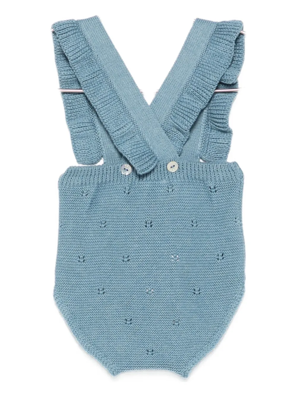 Paz Rodriguez Romper met pompon en ruches Blauw