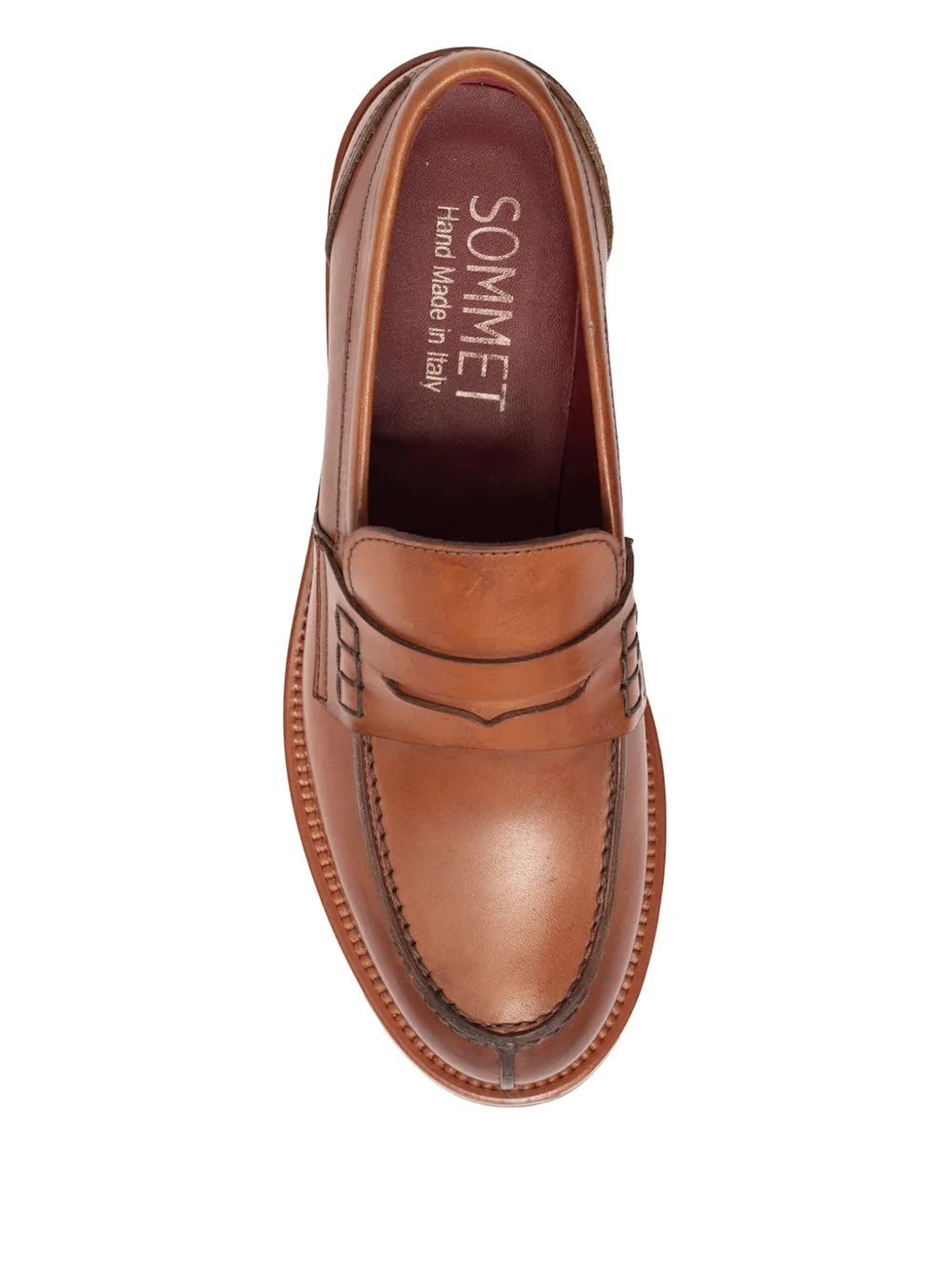 SOMMET penny-strap leather loafers Brown