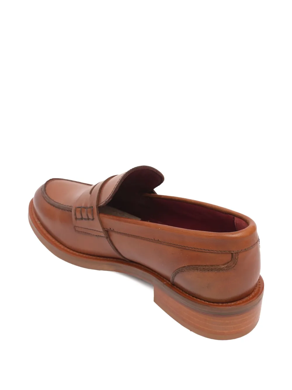 SOMMET penny-strap leather loafers Brown