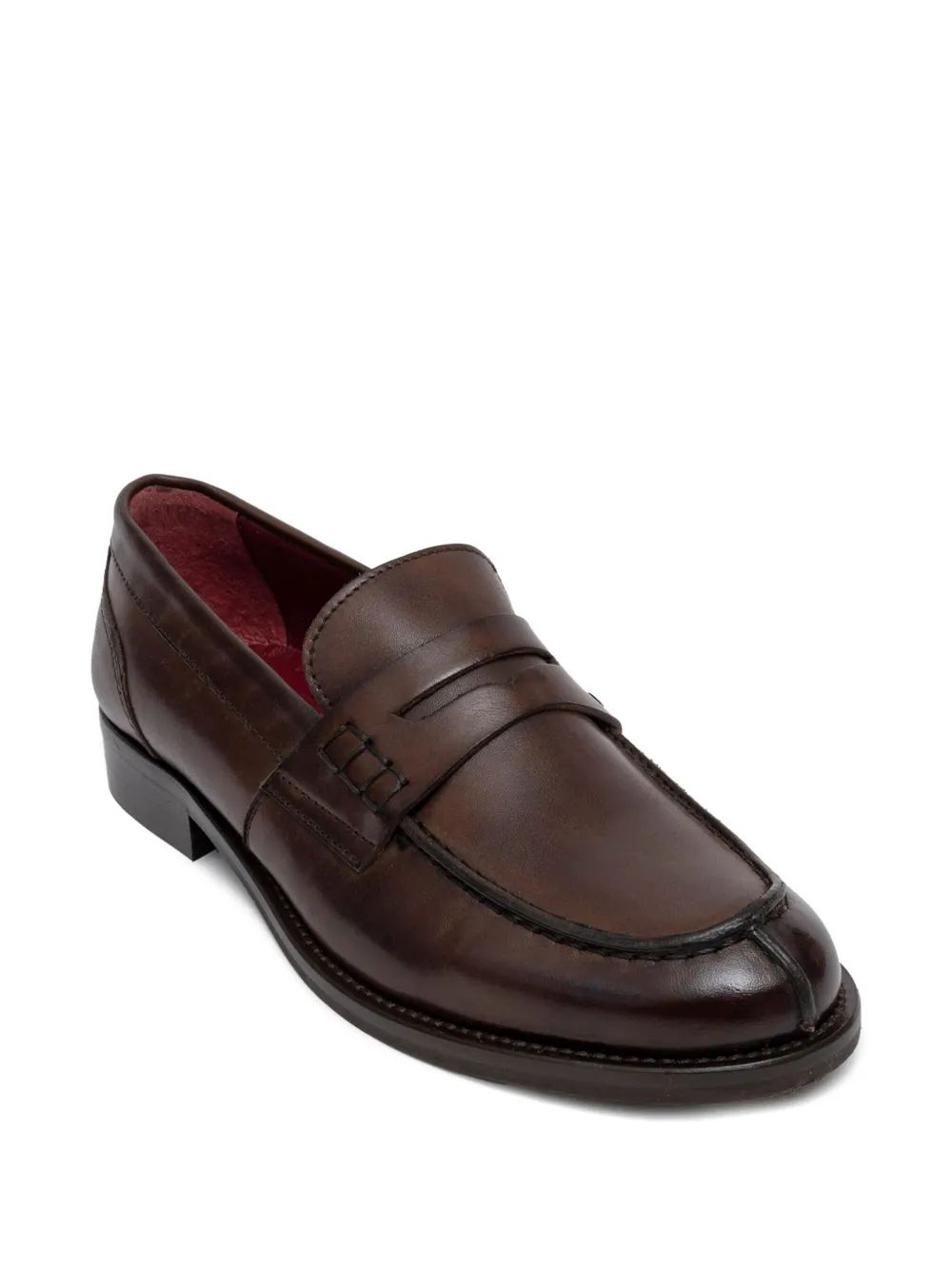 SOMMET penny-strap leather loafers Brown