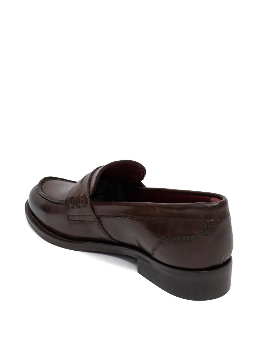 SOMMET penny-strap leather loafers Brown