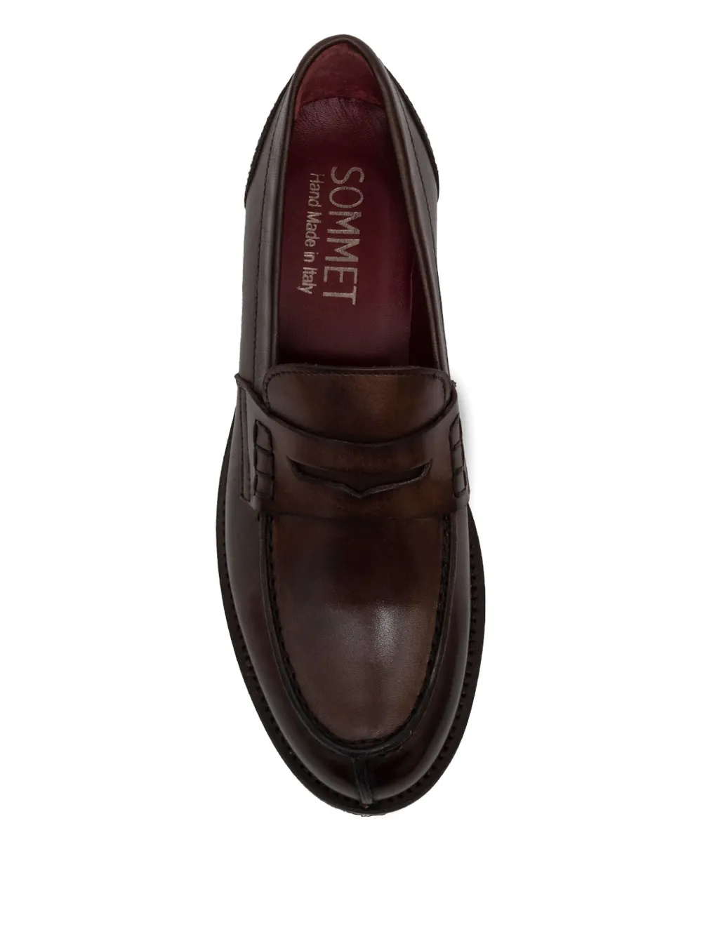 SOMMET penny-strap leather loafers Brown