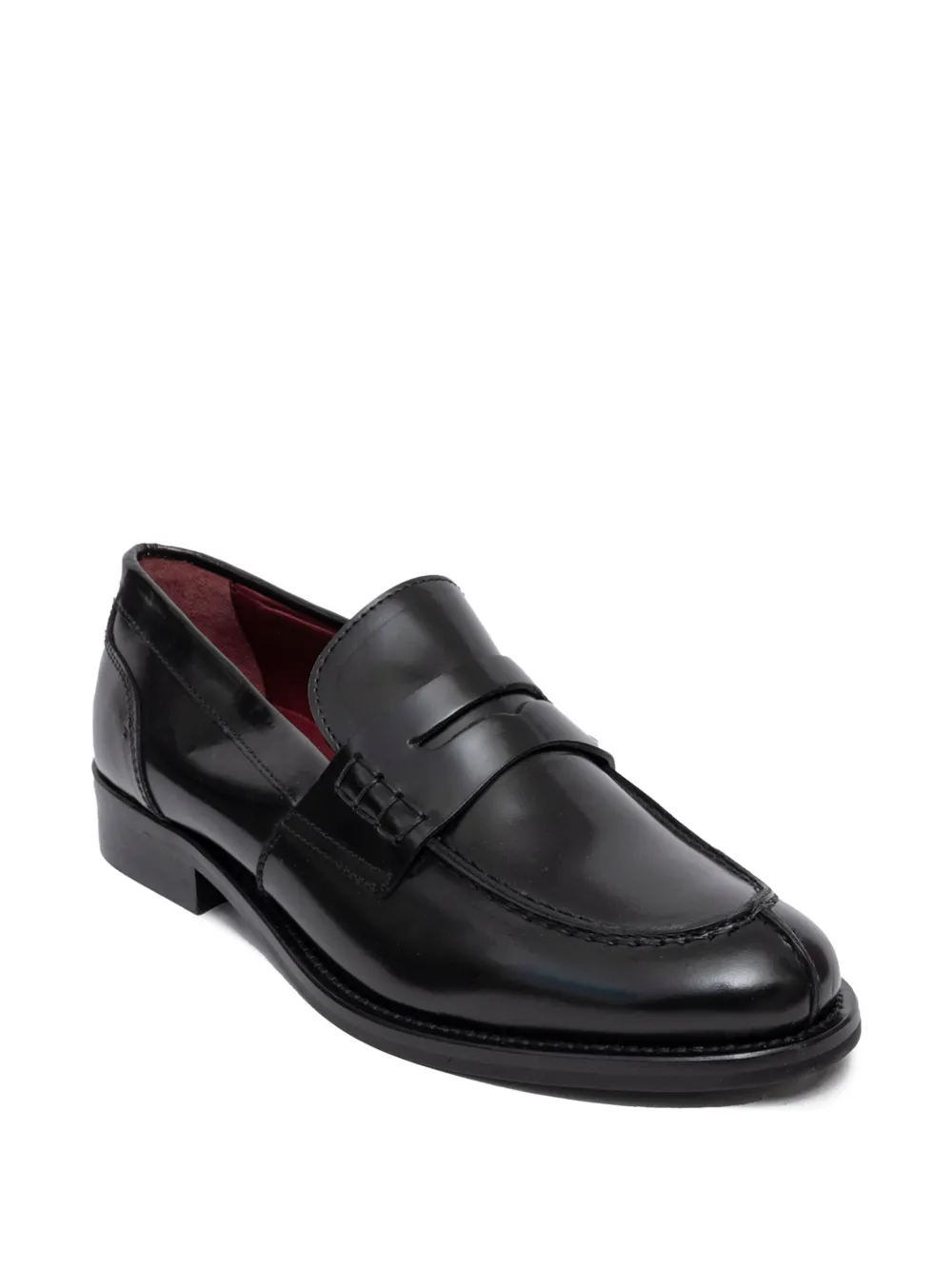 SOMMET penny-strap leather loafers Black