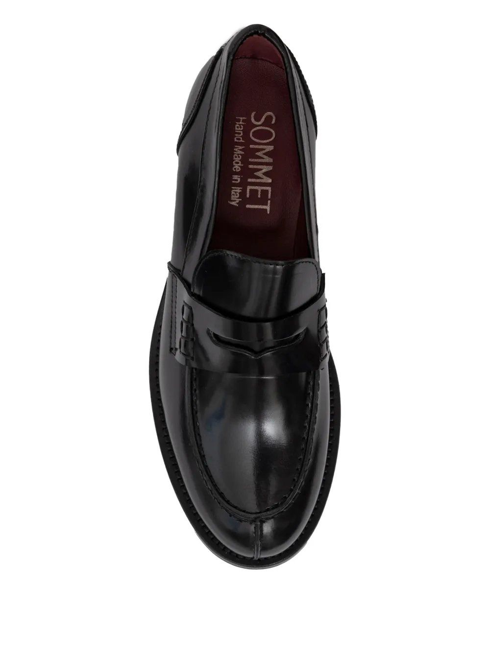 SOMMET penny-strap leather loafers Black