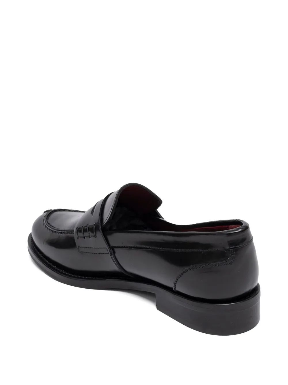SOMMET penny-strap leather loafers Black