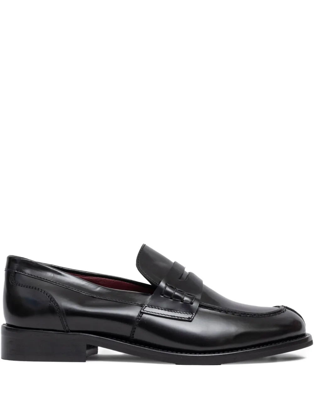 SOMMET penny-strap leather loafers Black