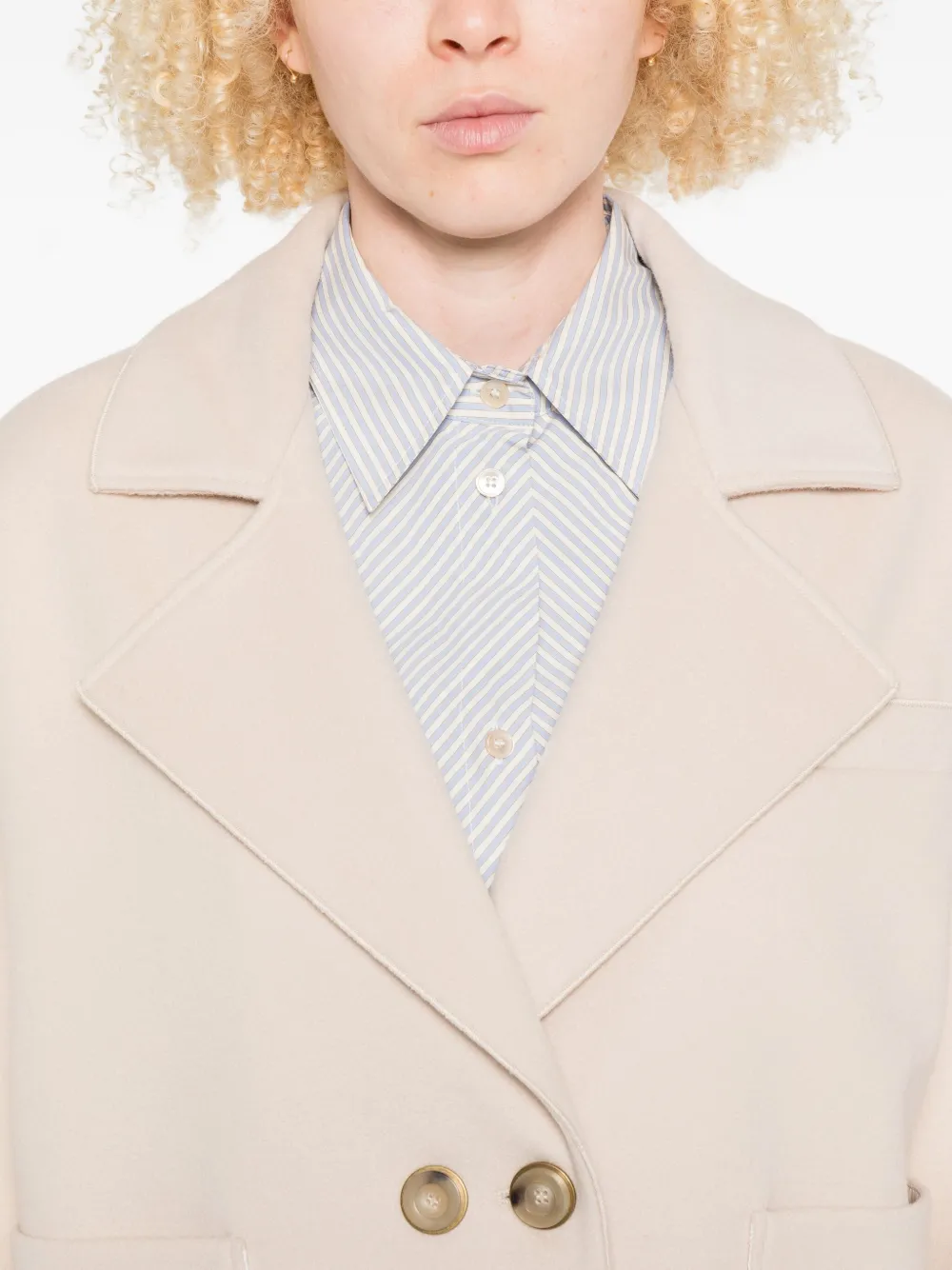 Forte Forte Double-breasted Patch-pocket Jacket In Pink