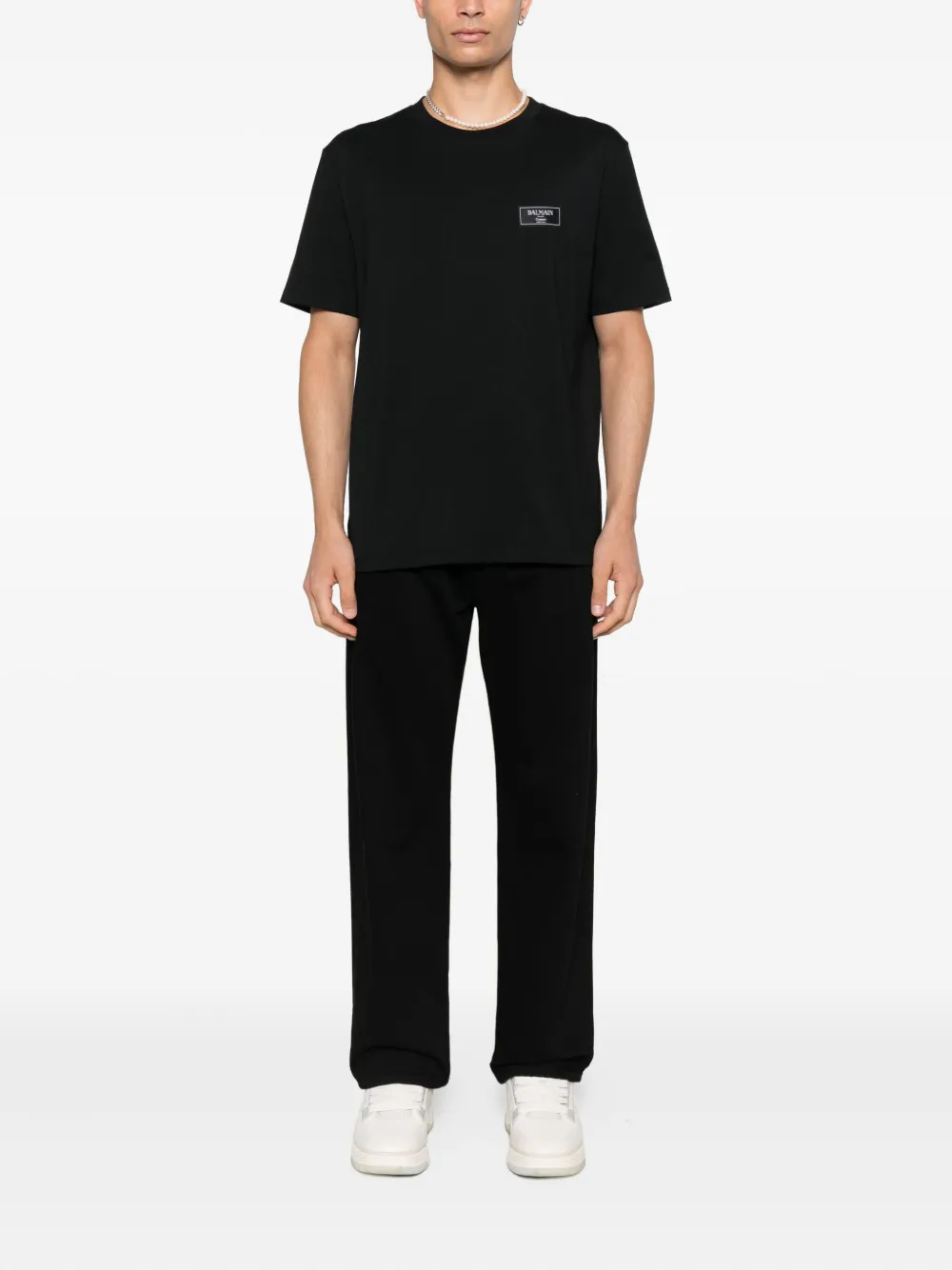 Balmain T-shirt met logopatroon - Zwart