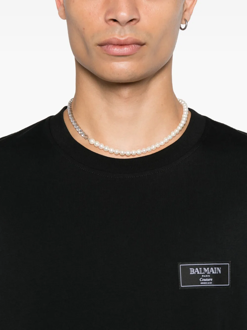 Balmain T-shirt met logopatroon Zwart