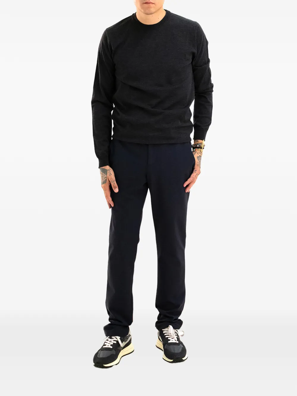 Zanone Trui met ronde hals en lange mouwen - Grijs