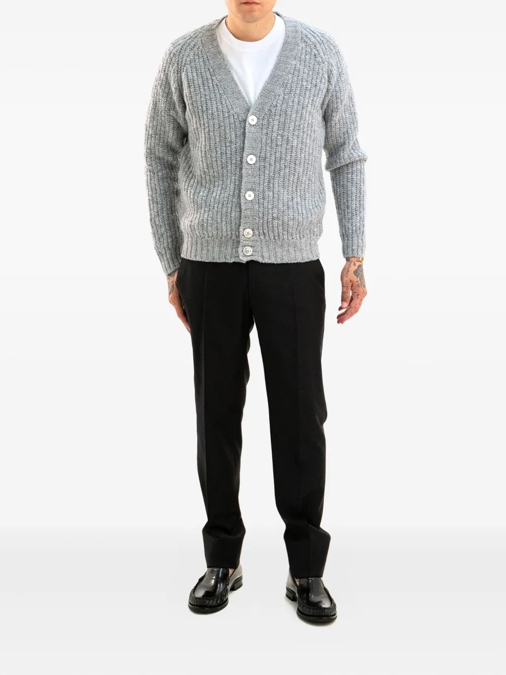 Zanone ribbed V-neck cardigan | Cardigans | Image 2