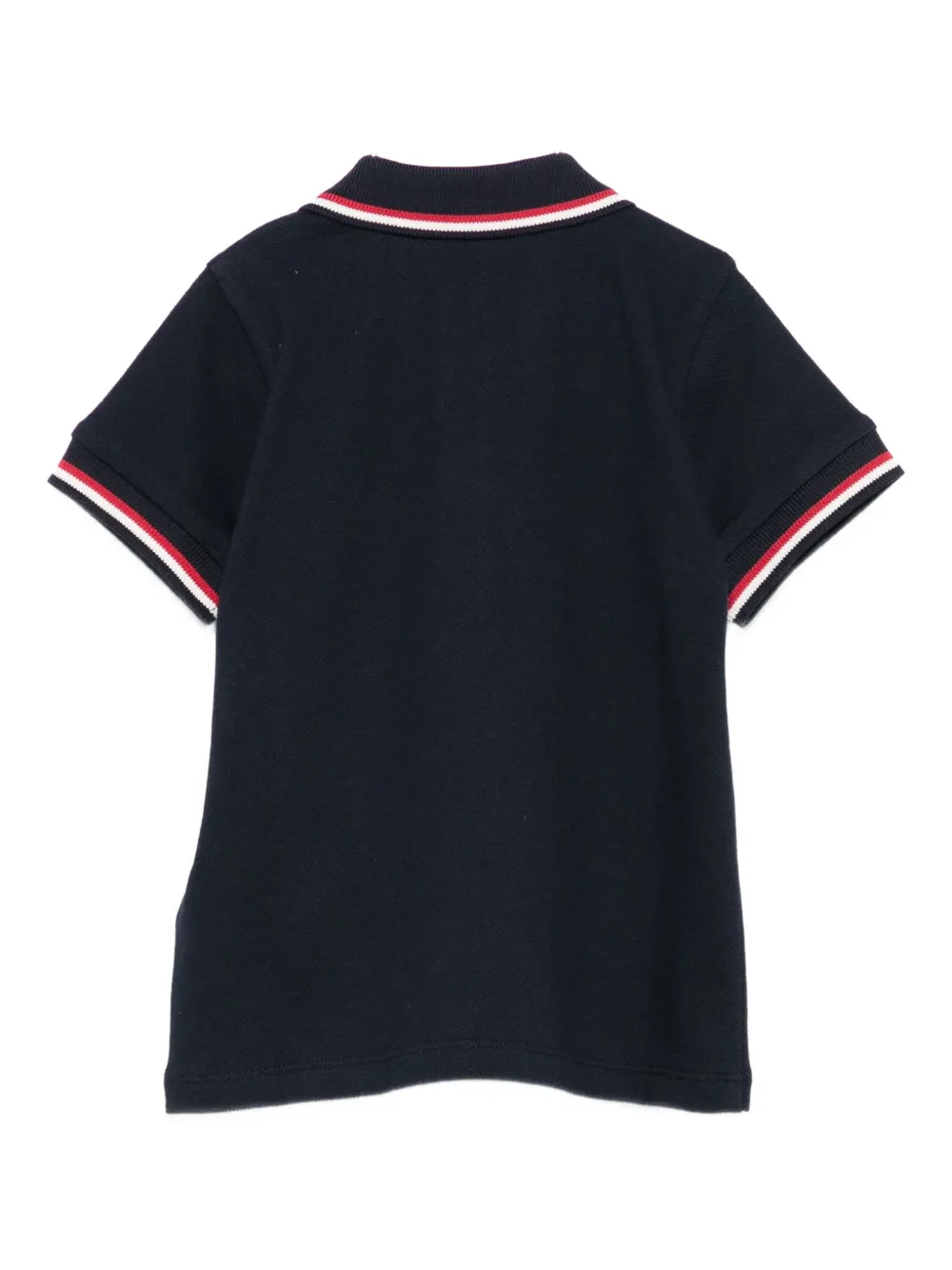 Moncler Enfant logo-patch tipped-collar polo shirt Blauw