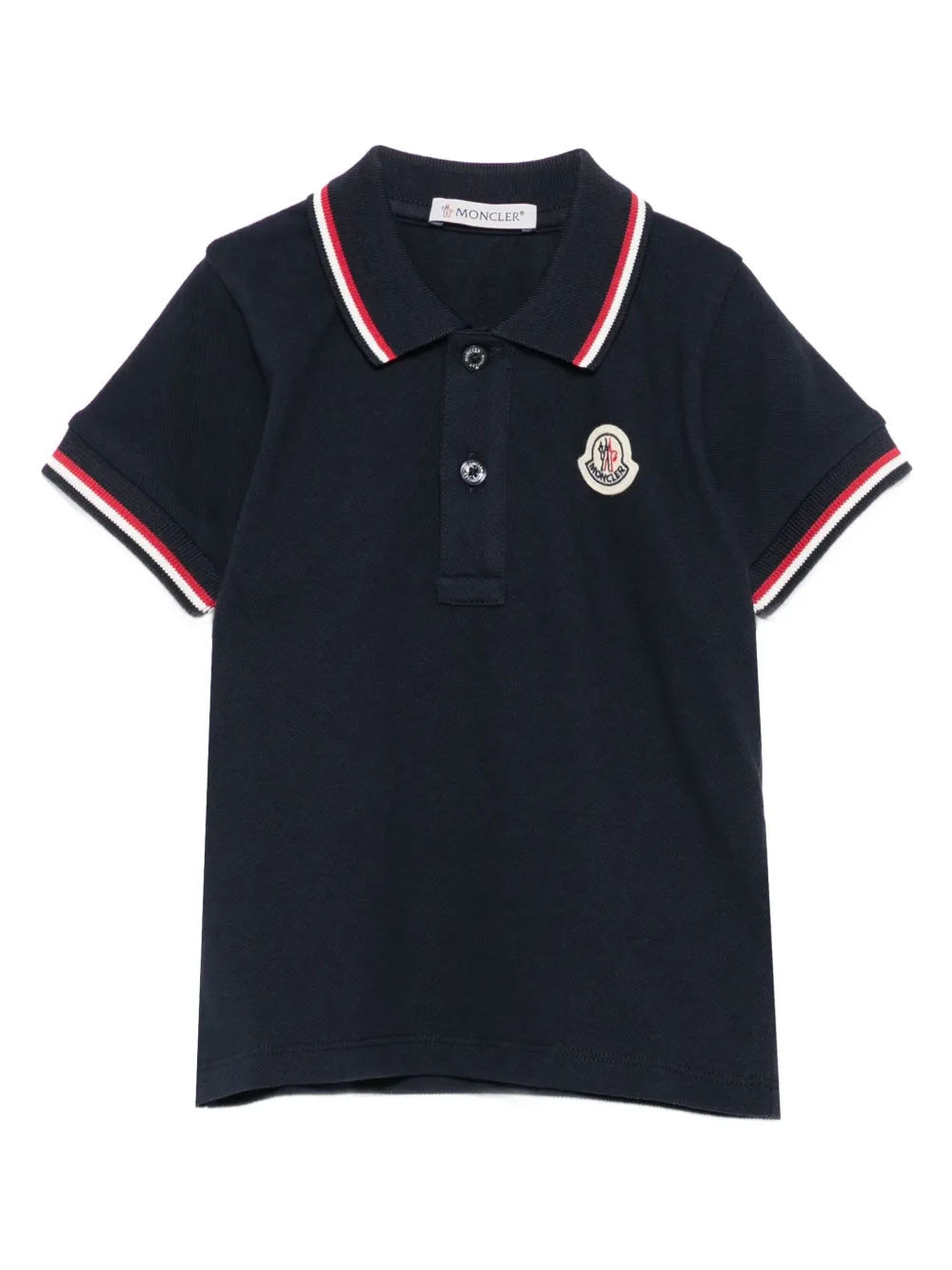 Moncler Enfant Poloshirt met logopatch en kraag Blauw