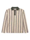 Les Deux striped long-sleeve polo shirt - Neutrals