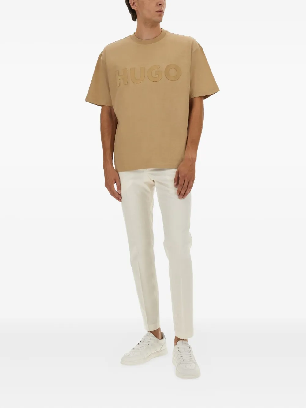 HUGO logo-embellishment T-shirt - Beige