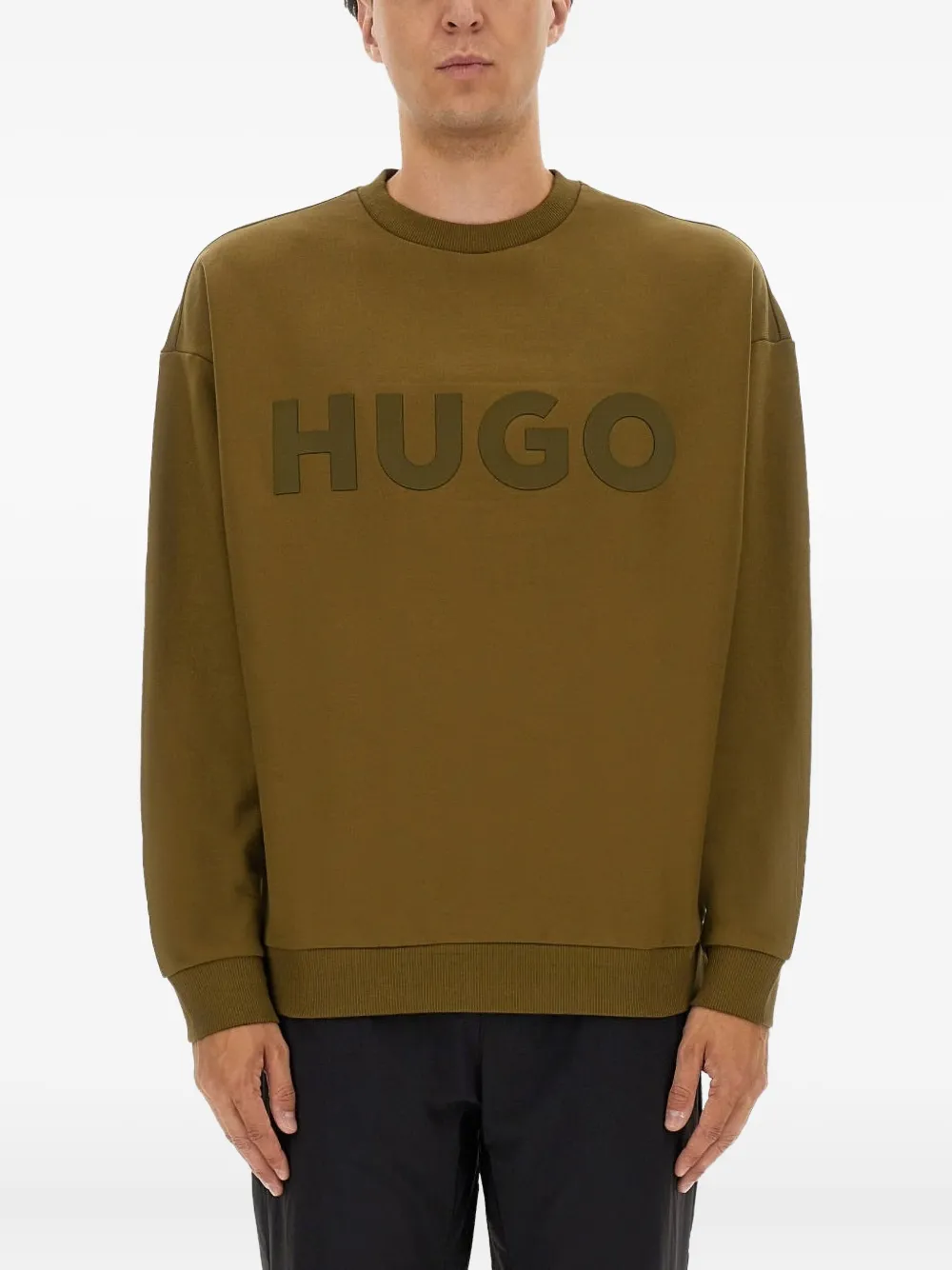 HUGO sudadera con detalles del logo | marrón | Image 1