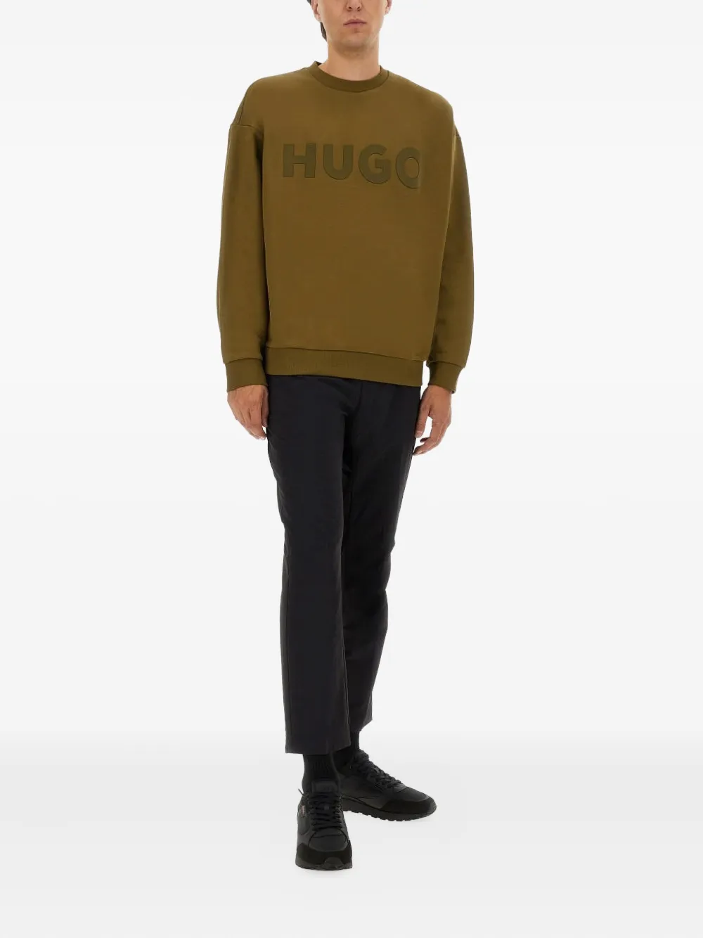 HUGO logo-embellishment sweatshirt - Bruin