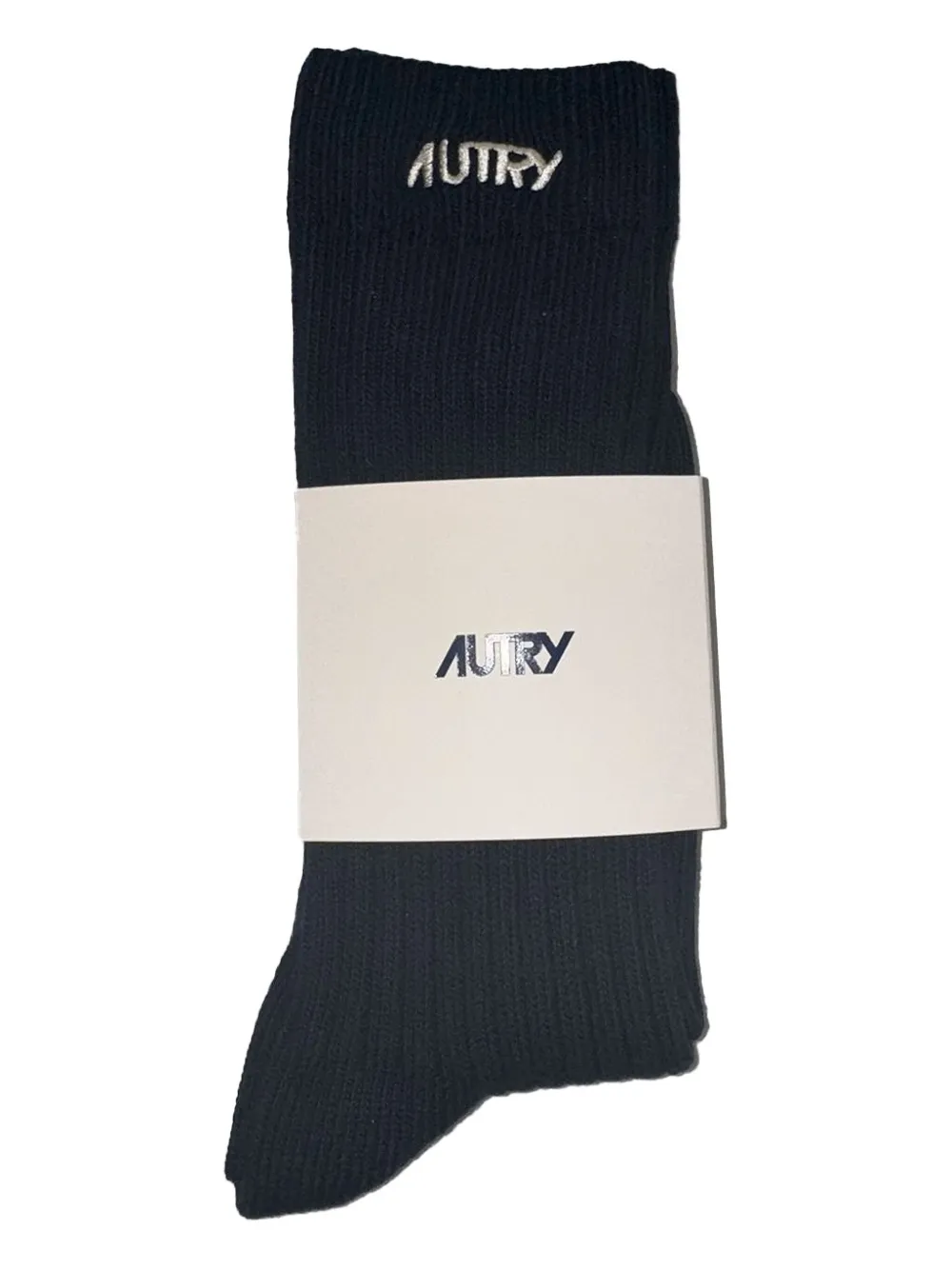 Autry embroidered cotton socks - ブラック Autry embroidered cotton socks - ブラック