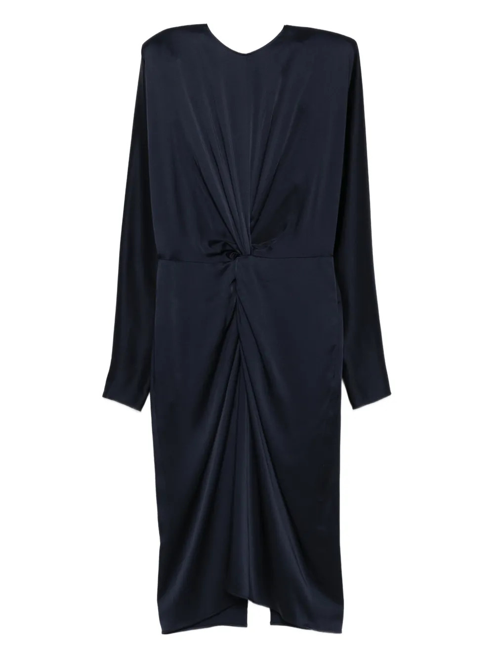 Stella McCartney Midi-jurk met gedraaide voorkant en lange mouwen Blauw
