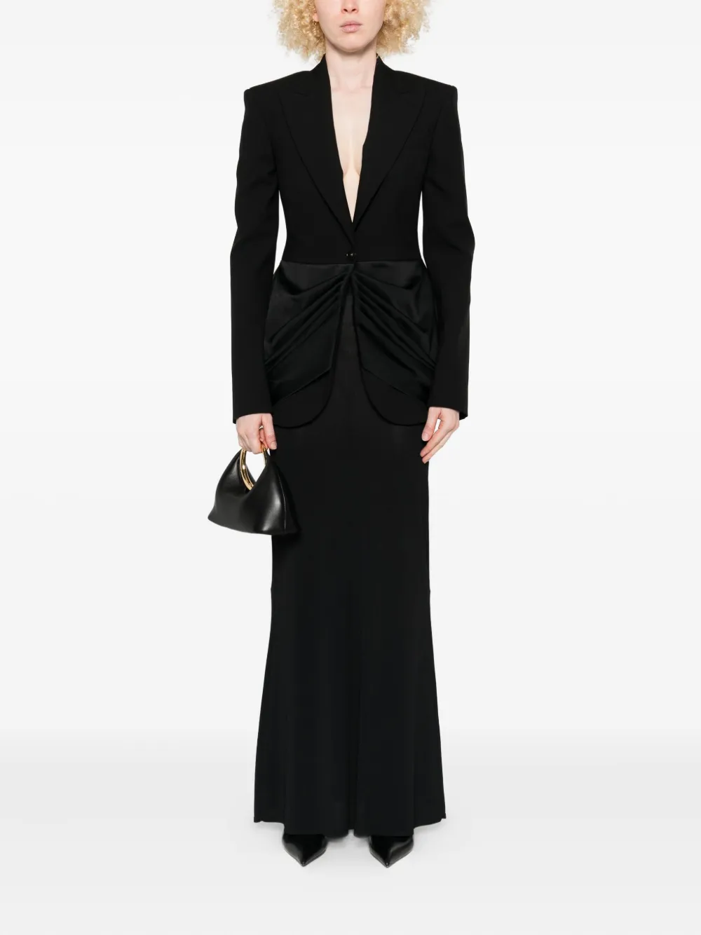 Stella McCartney Blazer met gedrapeerde voorkant Zwart