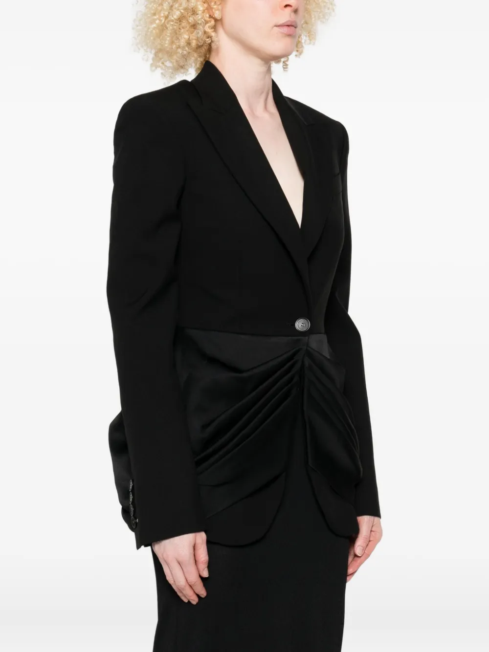 Stella McCartney Blazer met gedrapeerde voorkant Zwart