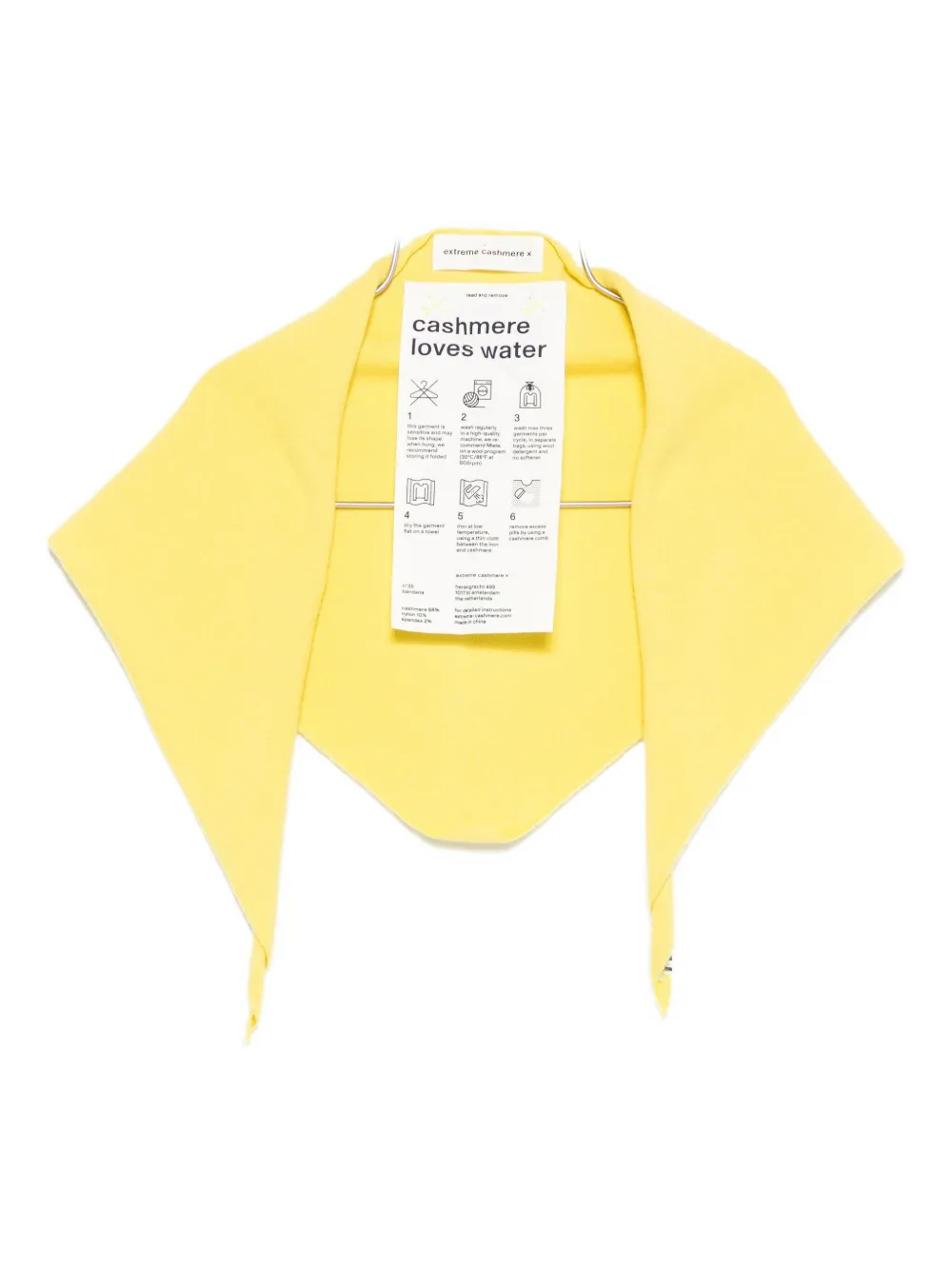 Extreme Cashmere N°35 Triangular Scarf In Yellow
