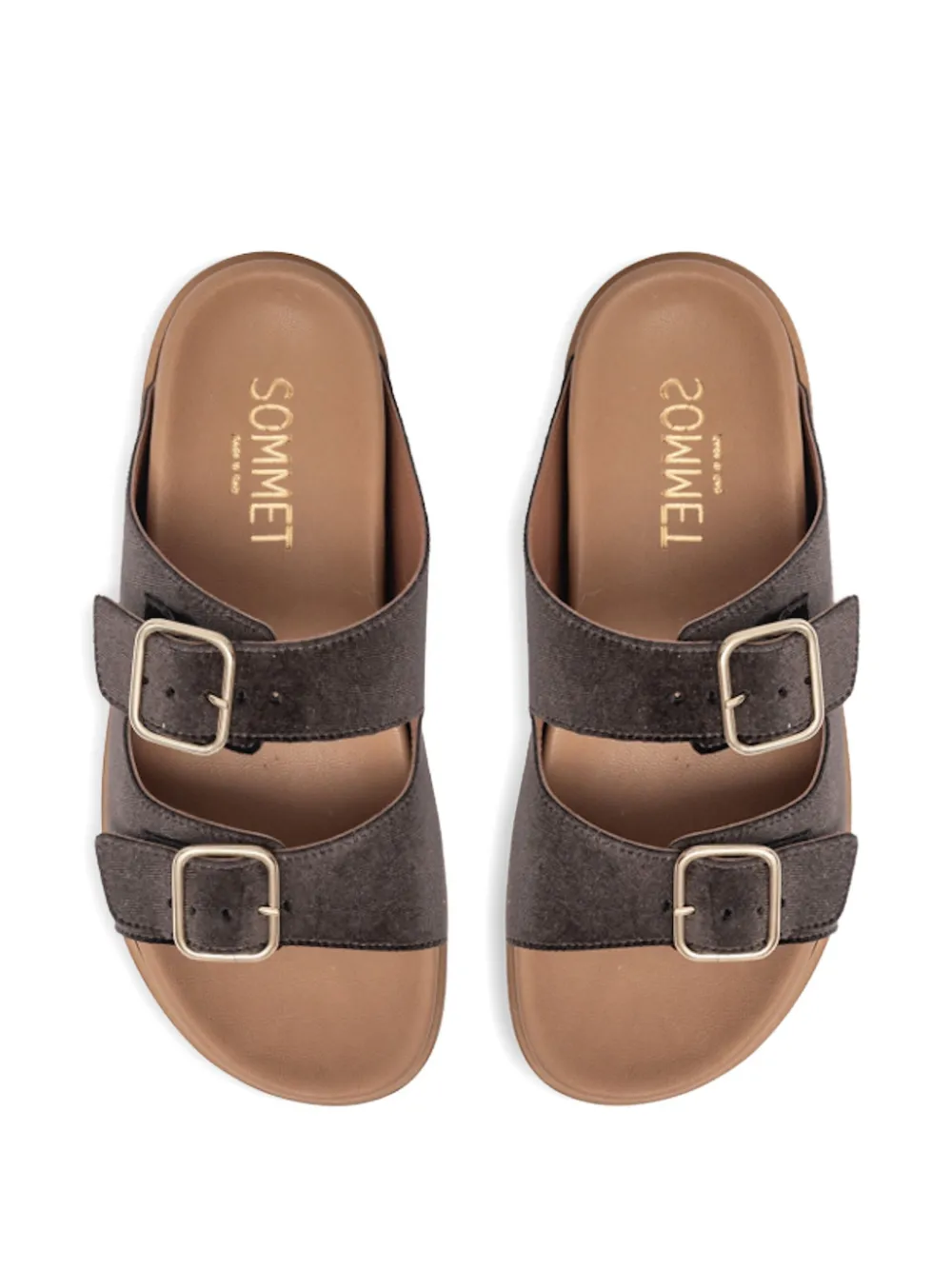 SOMMET Follonicas Tortoras double-buckle sandals Brown