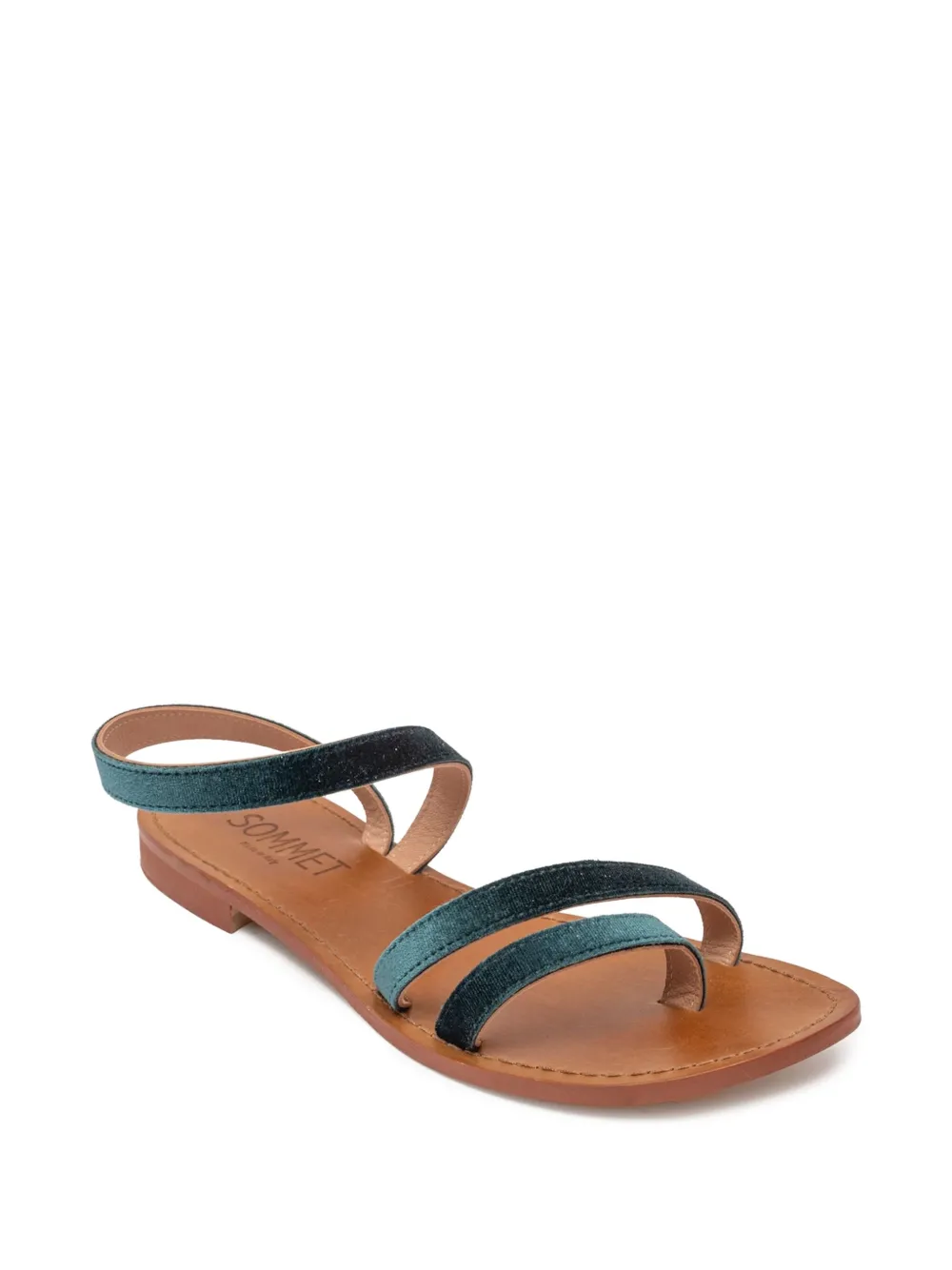 SOMMET velvet ankle-strap sandals Blue