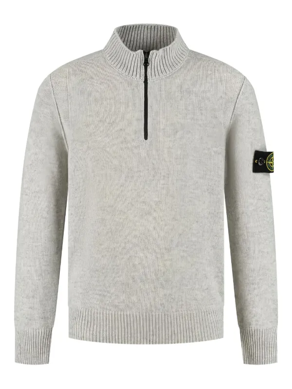 Stone Island Junior Maglione a Collo Alto Grigio FARFETCH IT
