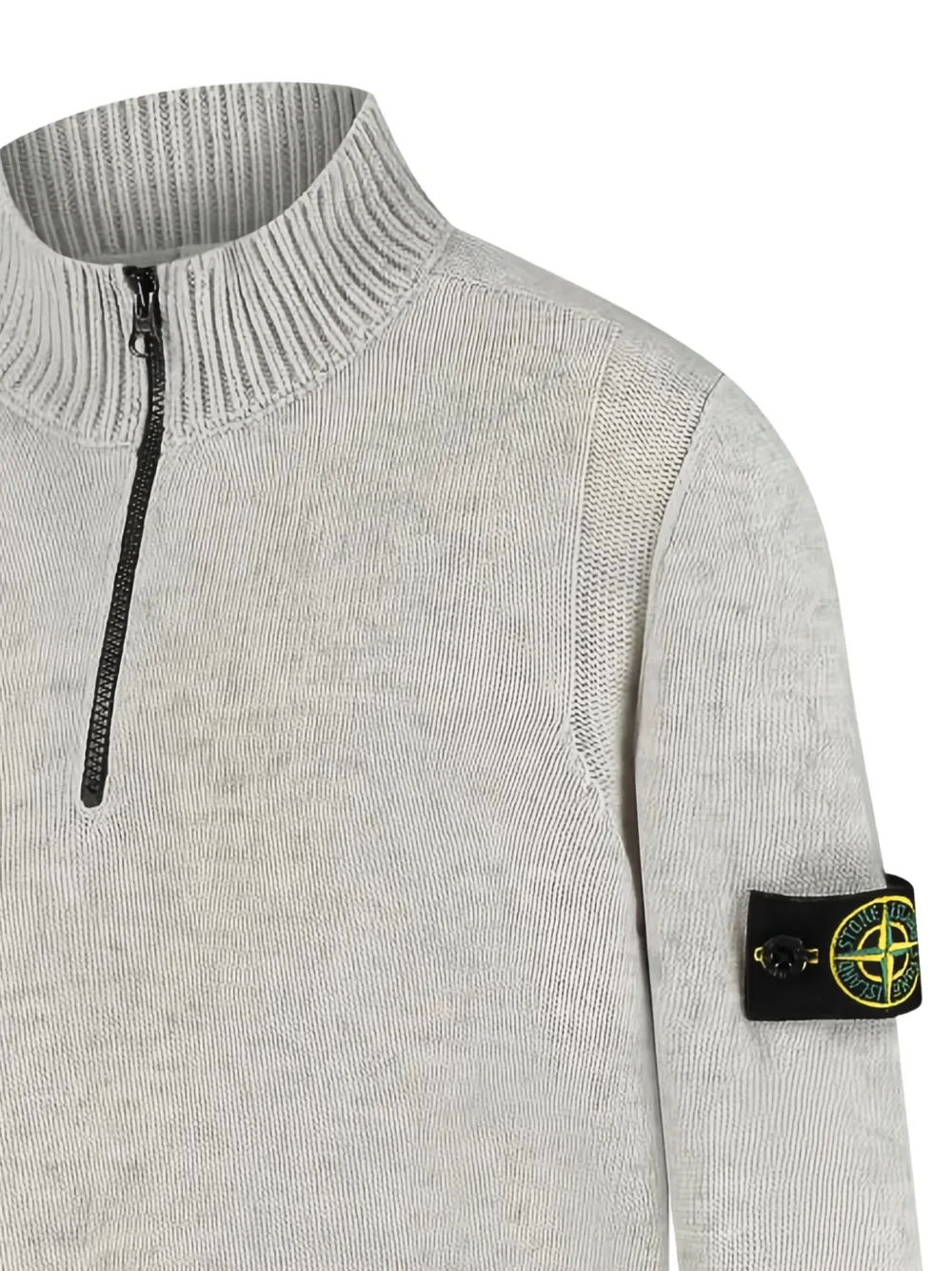 Stone Island Junior half-zip high-neck jumper Grijs