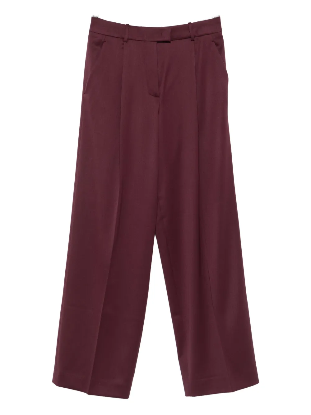 Another Tomorrow Exclusive Oversized Wool Wide-leg Pants In Burgundy