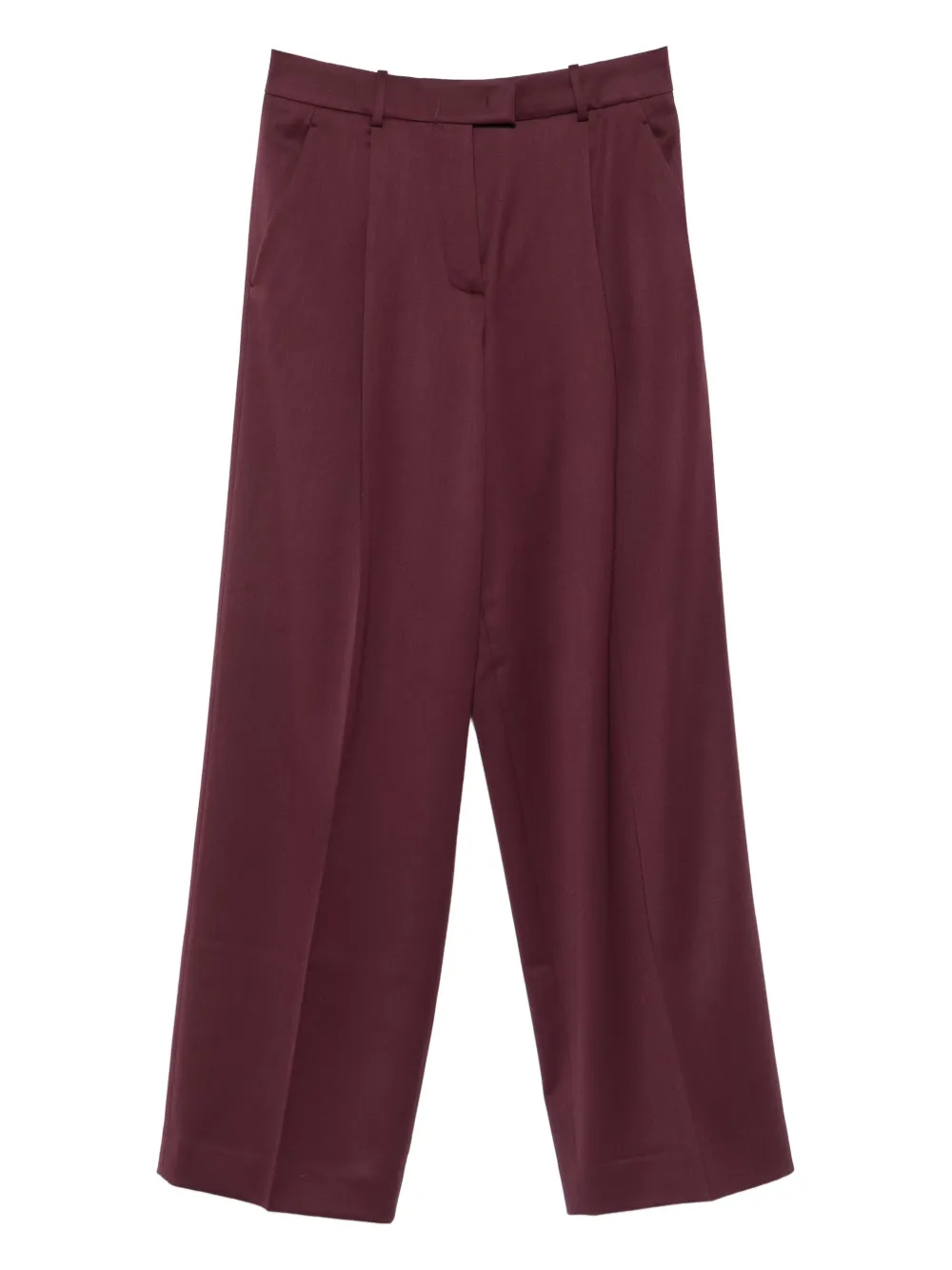 pleated wool-blend trousers