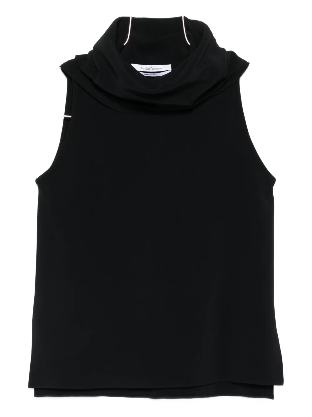 Another Tomorrow cowl-neck tank top Zwart