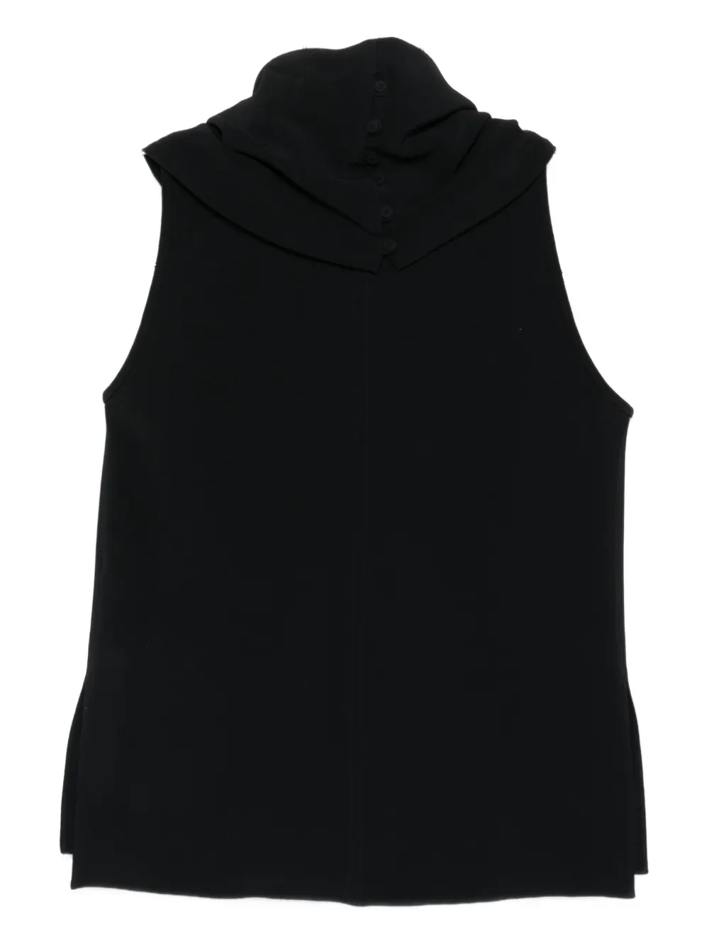Another Tomorrow cowl-neck tank top Zwart
