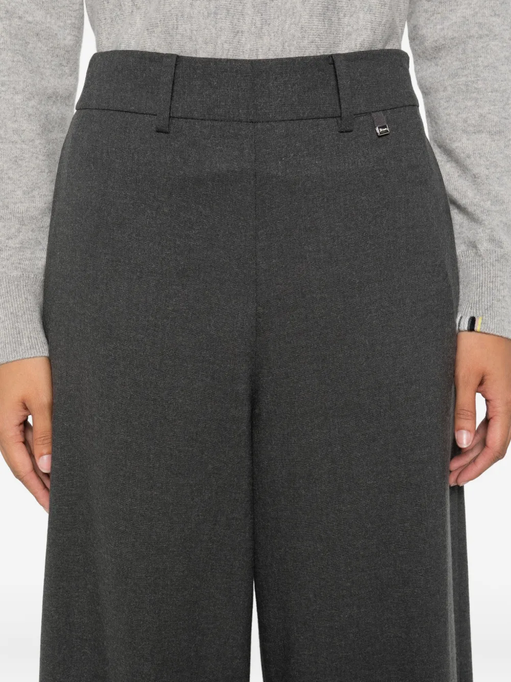 Herno belt-loops straight trousers Grijs