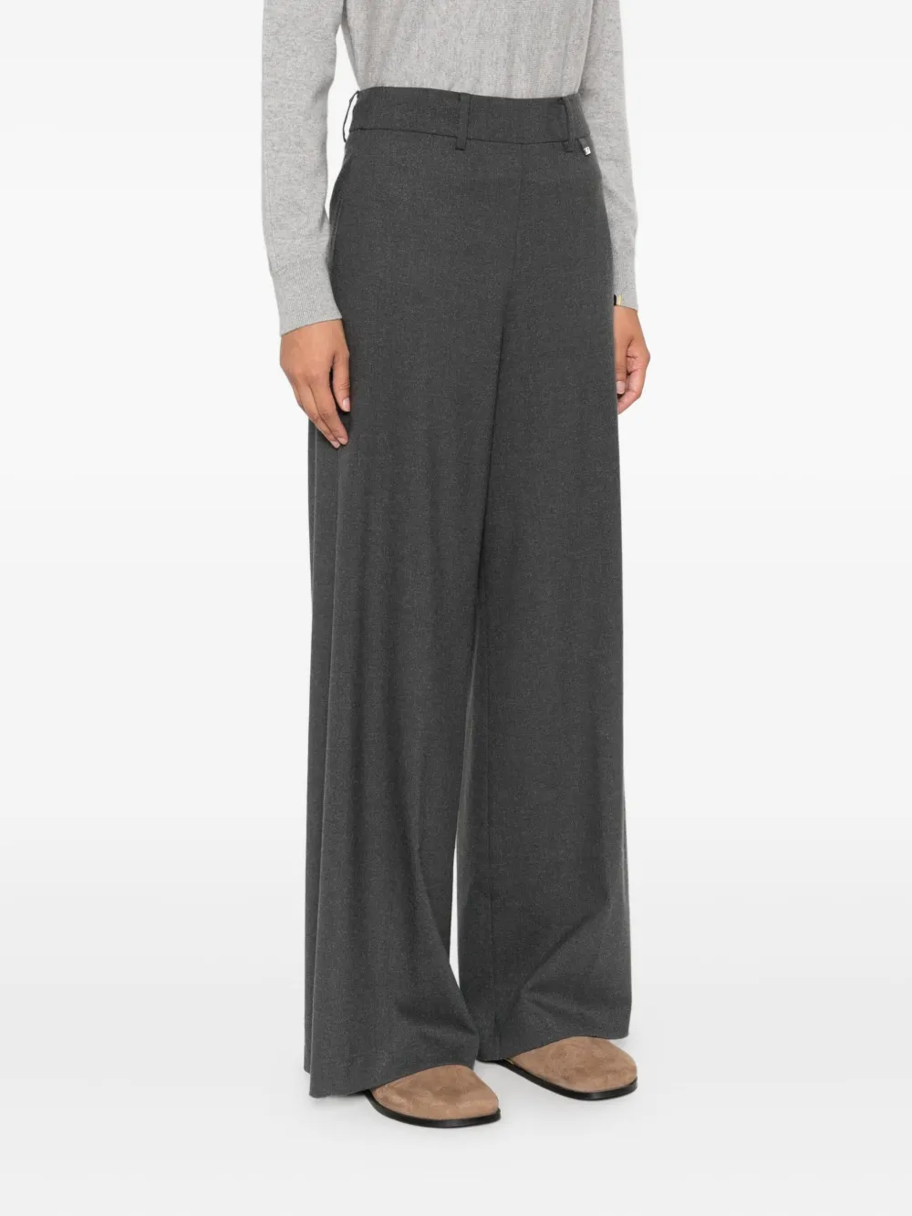 Herno belt-loops straight trousers Grijs