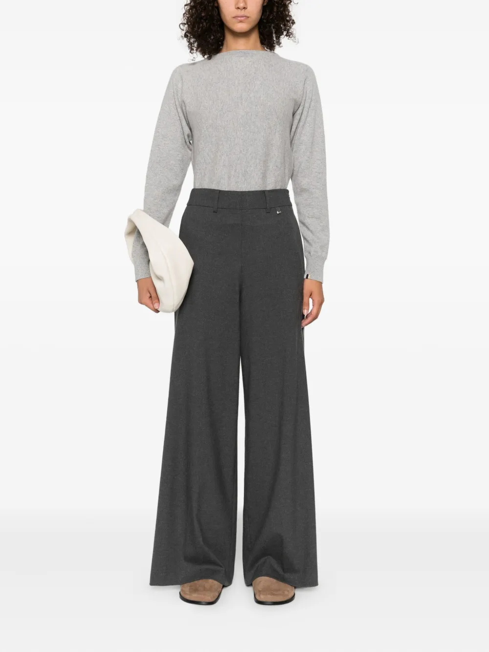 Herno belt-loops straight trousers Grijs