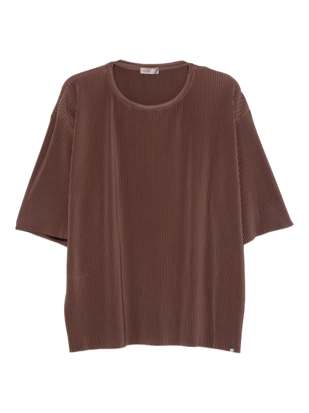 Herno pleated round-neck T-shirt Bruin