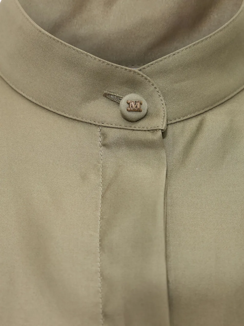 Max Mara Mandarin-collar Shirt In Green