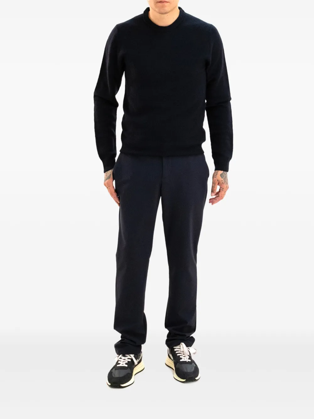 Zanone Sweater met ronde hals - Zwart