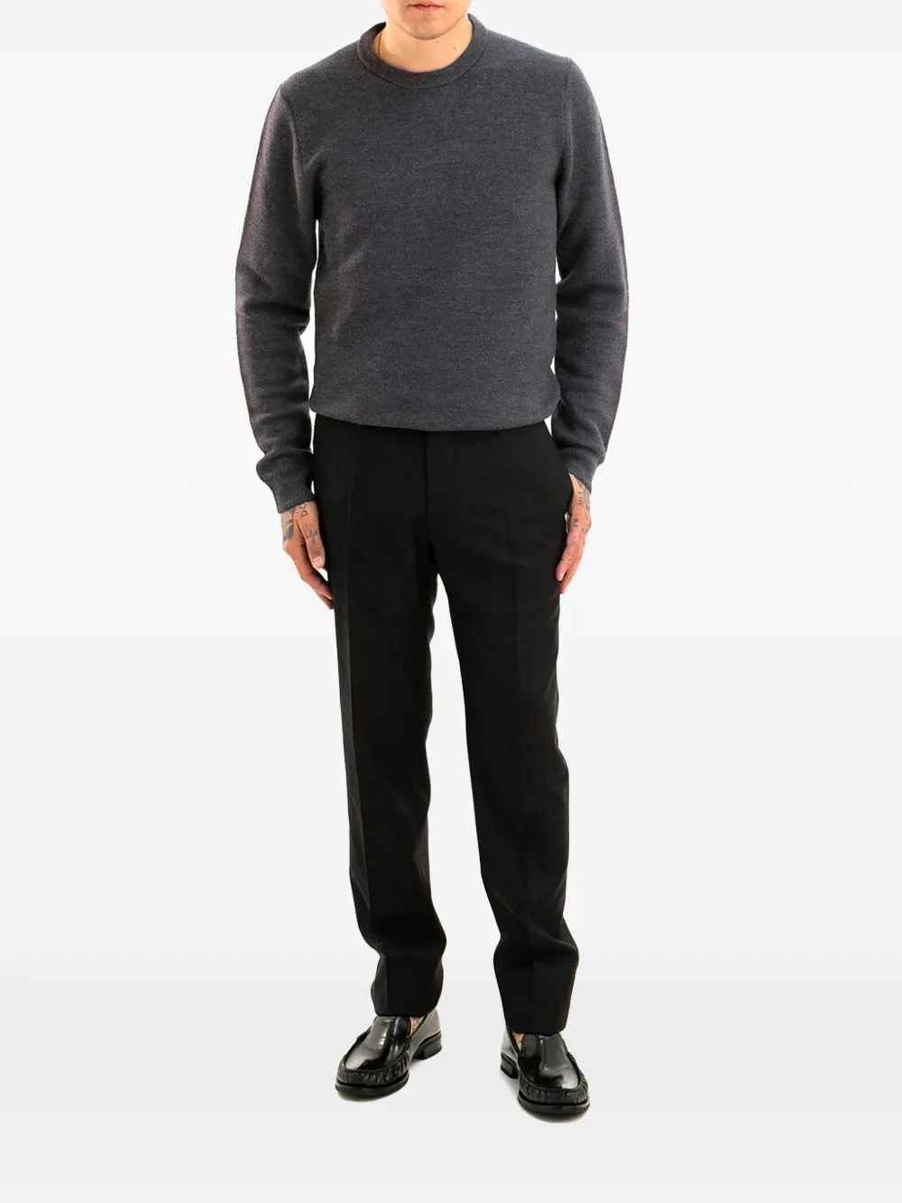 Zanone Wollen trui met ronde hals - Grijs