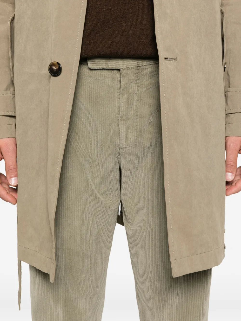 PT Torino pleated corduroy trousers Groen