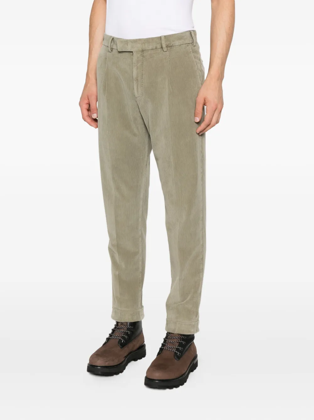 PT Torino pleated corduroy trousers Groen
