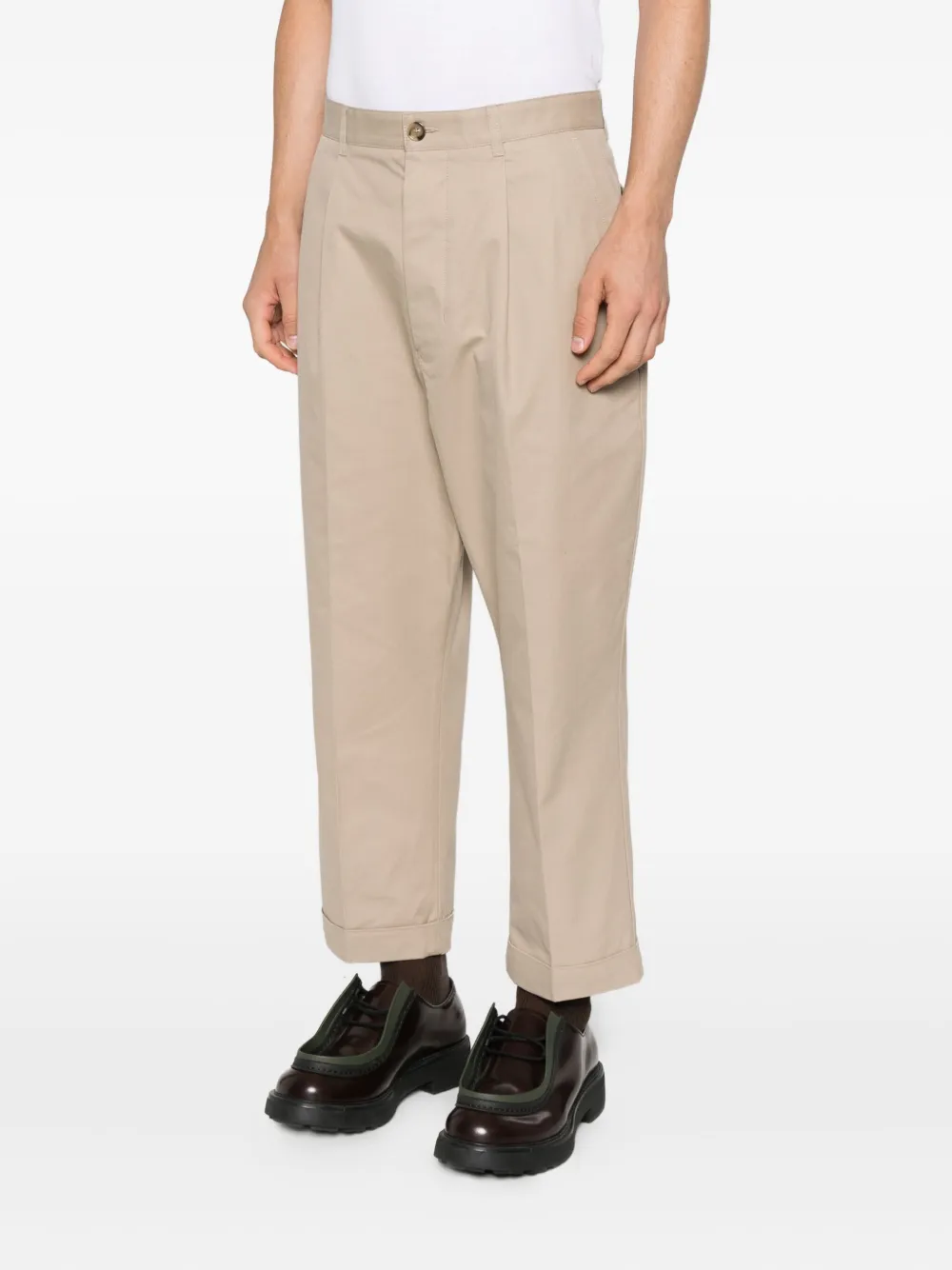 AMI Paris Straight plooibroek Beige