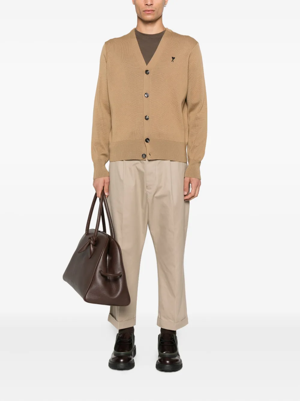 AMI Paris Straight plooibroek Beige